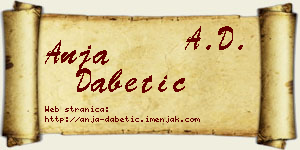 Anja Dabetić vizit kartica